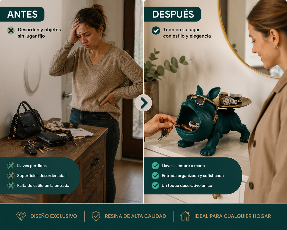 FIGURA DECORATIVA PREMIUM CON BANDEJA ORGANIZADORA