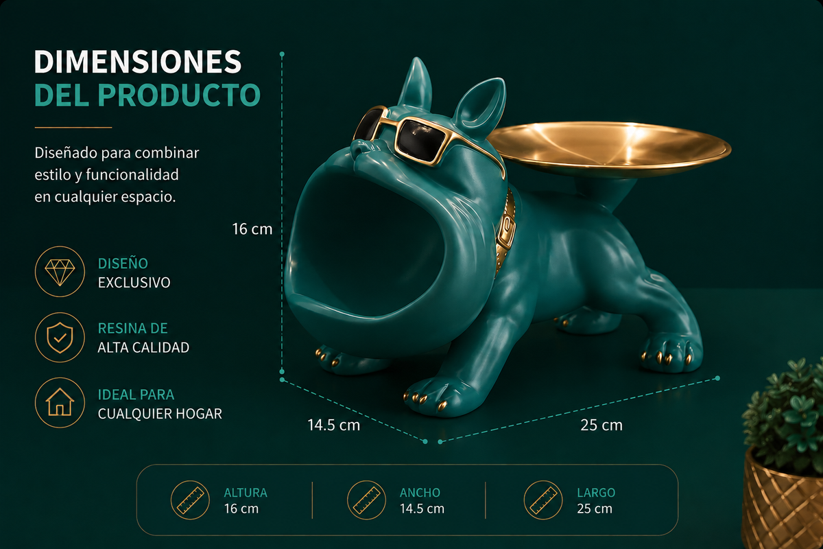 FIGURA DECORATIVA PREMIUM CON BANDEJA ORGANIZADORA